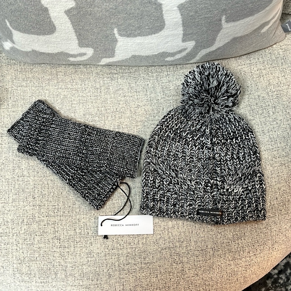 NWT Rebecca Minkoff Beanie and Arm Warmer Set